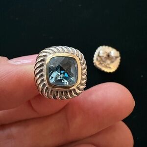 David Yurman Cable Studs with Blue Topaz